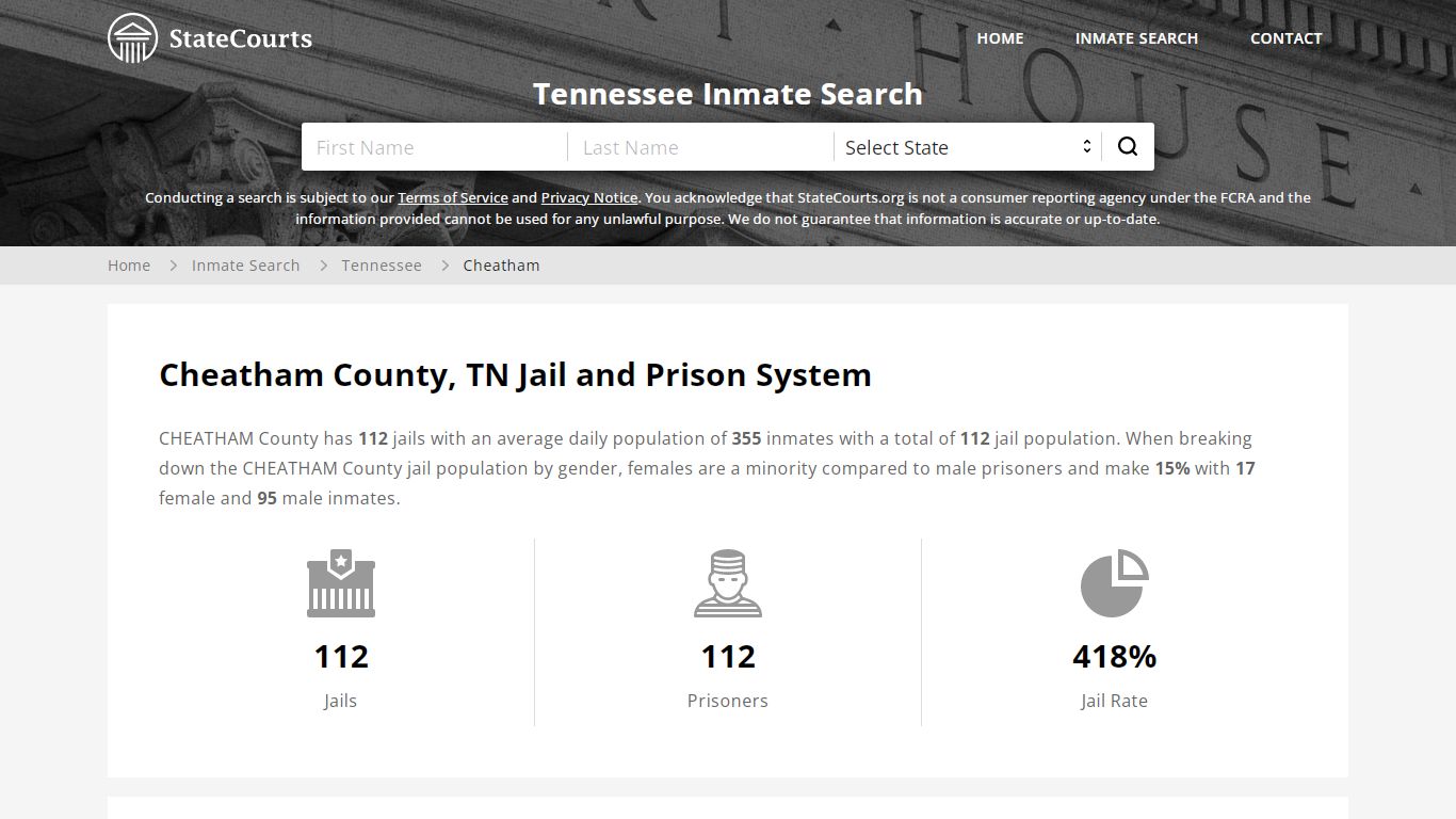 Cheatham County, TN Inmate Search - StateCourts