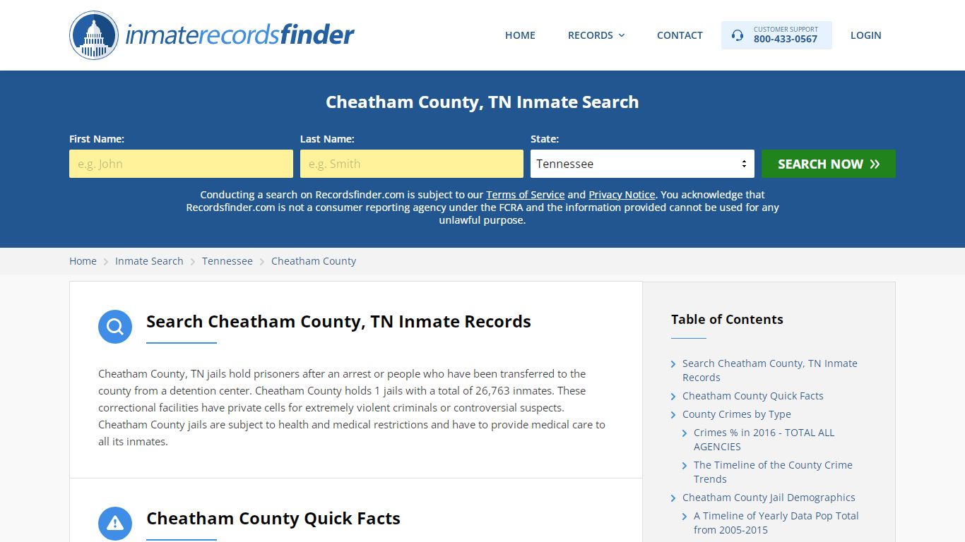 Cheatham County, TN Inmate Lookup & Jail Records Online